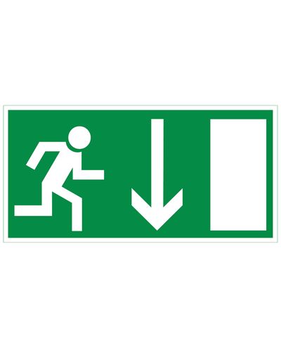 Poistumisreitti alhaalla, Muovi jälkiheijastava 1 mm, 300x150 mm Poistumisreitti alhaalla, Muovi jälkiheijastava 1 mm, 300x150 mm