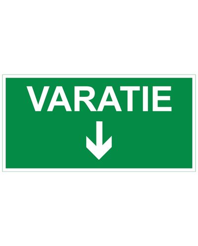 Varatie nuoli alas, Tarra jälkiheijastava, 400x200 mm