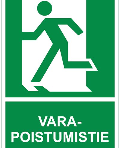 Varapoistumistie ei saa peittää, Tarra jälkiheijastava, 200x300 mm