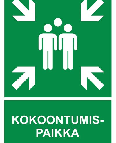 Kokoontumispaikka, Tarra jälkiheijastava, 300x400 mm Kokoontumispaikka, Tarra jälkiheijastava, 300x400 mm