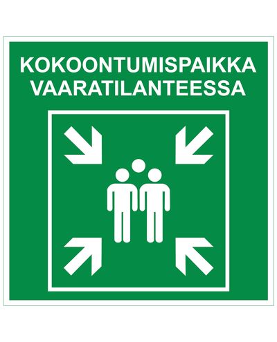Kokoontumispaikka, Tarra jälkiheijastava, 400x400 mm