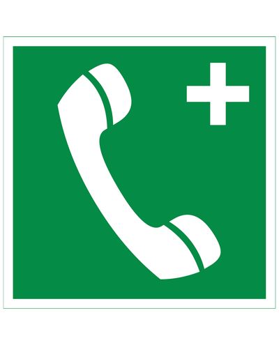 Hätäpuhelin plus, Muovi jälkiheijastava, 200x200 mm Hätäpuhelin plus, Muovi jälkiheijastava, 200x200 mm