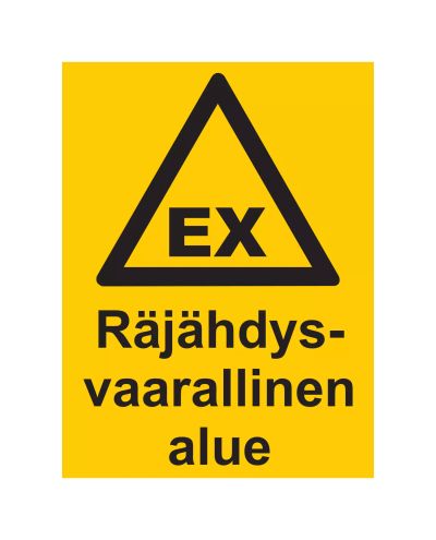 Räjähdysvaarallinen alue, Tarra, 200x300 mm