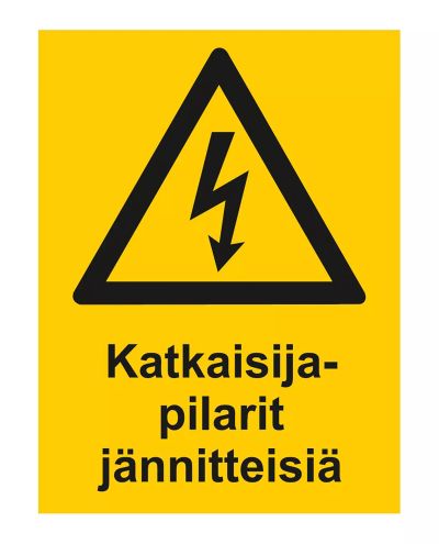 Katkaisijapilarit jännitteisiä, Tarra, 200x300 mm