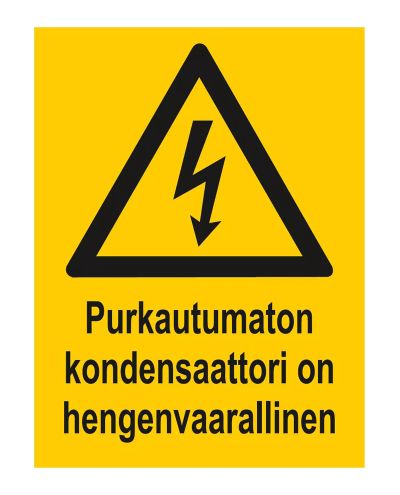 Purkautumaton kondensaattori, Tarra, 200x300 mm