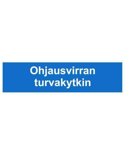 Ohjausvirran turvakytkin, Tarra, 400x100 mm