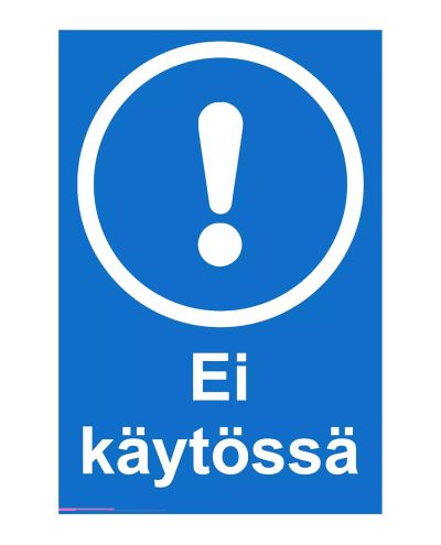 Ei käytössä, Tarra, 200x300 mm