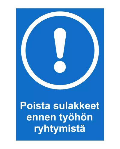 Poista sulakkeet, Tarra, 200x300 mm