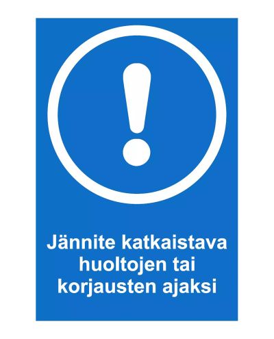 Jännite katkaistava, Tarra, 200x300 mm