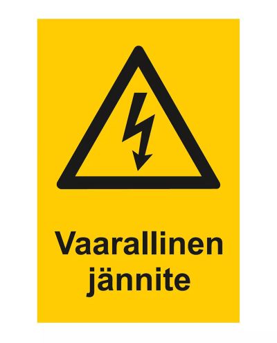 Vaarallinen jännite, Tarra, 200x300 mm