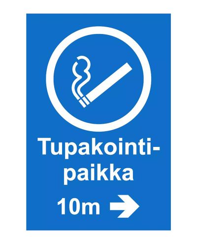Tupakointipaikka, Tarra, 200x300 mm