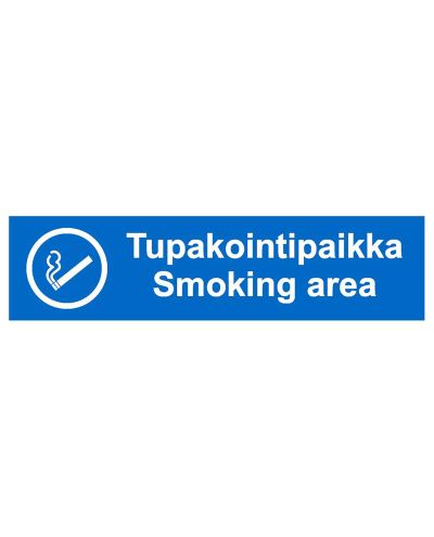 Tupakointipaikka, Tarra, 400x100 mm