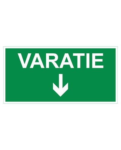 Varatie nuoli alas, Tarra jälkiheijastava, 400x200 mm