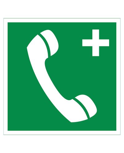 Hätäpuhelin plus, Tarra jälkiheijastava, 200x200 mm