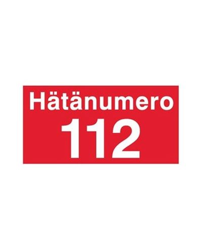 Hätänumero 112, Tarra, 400x200 mm