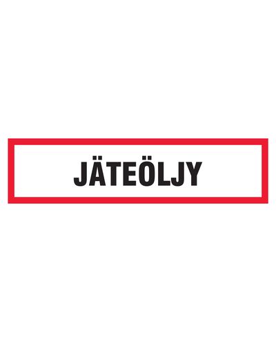 Jäteöljy, Tarra, 400x100 mm