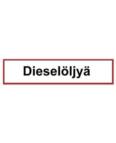 Dieselöljyä, Tarra, 400x100 mm