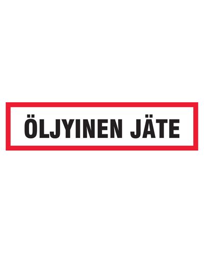 Öljyinen jäte, Tarra, 400x100 mm