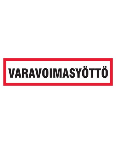 Varavoimasyöttö, Tarra, 400x100 mm