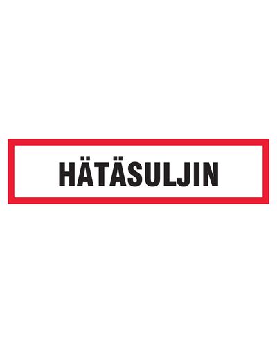 Hätäsuljin, Tarra, 400x100 mm