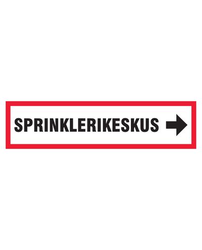 Sprinklerikeskus nuoli vasemmalle, Tarra, 400x100 mm