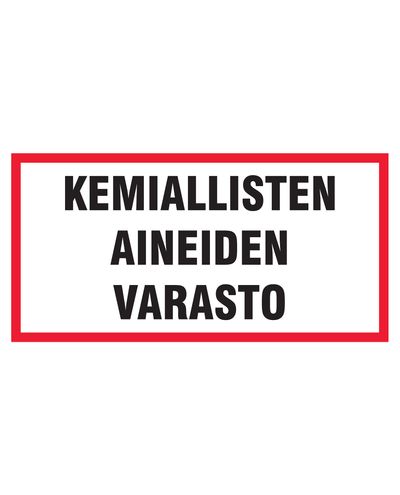 Kemiallisten aineiden varasto, Tarra, 400x200 mm