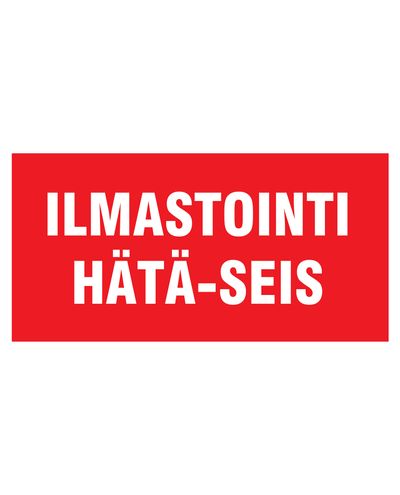 Ilmastointi hätäseis, Tarra, 400x200 mm