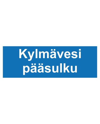 Kylmävesi pääsulku, Tarra, 400x100 mm