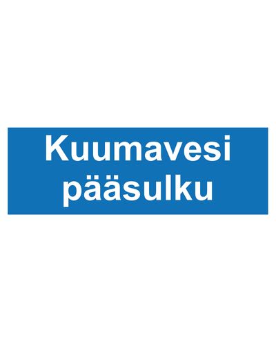 Kuumavesi pääsulku, Tarra, 400x100 mm Kuumavesi pääsulku, Tarra, 400x100 mm