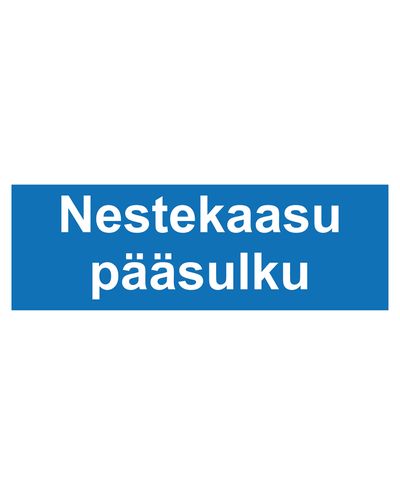 Nestekaasu pääsulku, Tarra, 400x100 mm