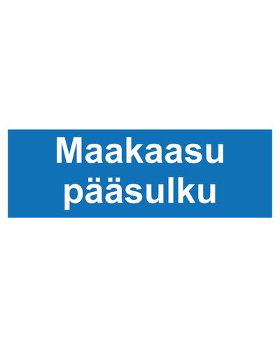 Maakaasu pääsulku, Tarra, 400x100 mm