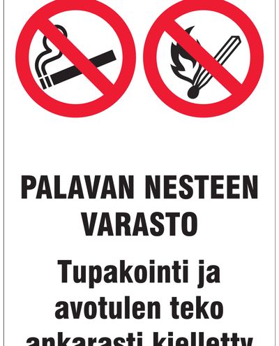 Palavan nesteen varasto, Tarra, 200x300 mm