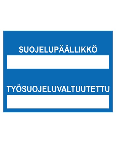 Työsuojelupäällikö työsuojeluvaltuutettu, Tarra, 300x400 mm