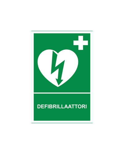 Defibrillaattori, Tarra jälkiheijastava, 200x300 mm Defibrillaattori, Tarra jälkiheijastava, 200x300 mm