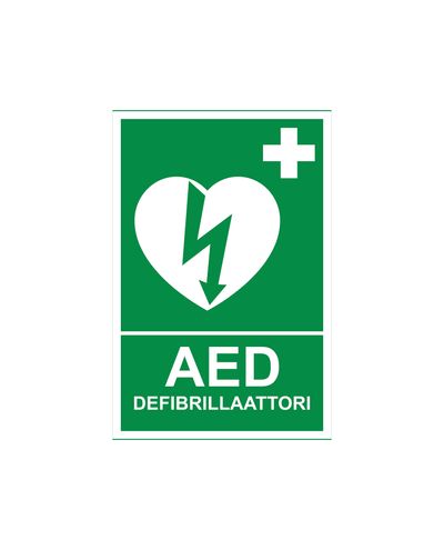 AED defibrillaattori, Tarra jälkiheijastava, 200x300 mm AED defibrillaattori, Tarra jälkiheijastava, 200x300 mm