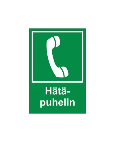 Hätäpuhelin, Tarra jälkiheijastava, 200x300 mm