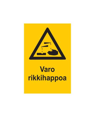 Varo rikkihappoa, Tarra, 200x300 mm