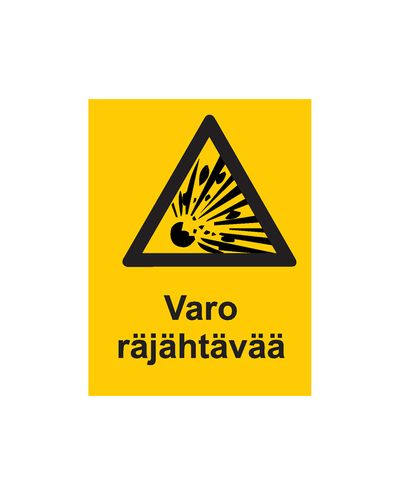 Varo räjähtävää, Tarra, 200x300 mm