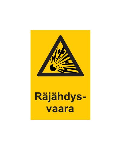 Räjähdysvaara, Tarra, 200x300 mm