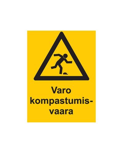 Varo kompastumisvaara, Tarra, 200x300 mm