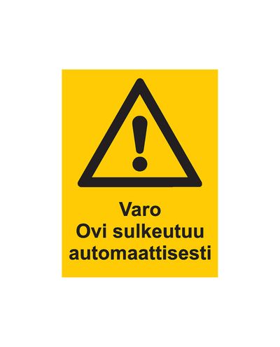 Varo ovi sulkeutuu automaattisesti, Tarra, 200x300 mm