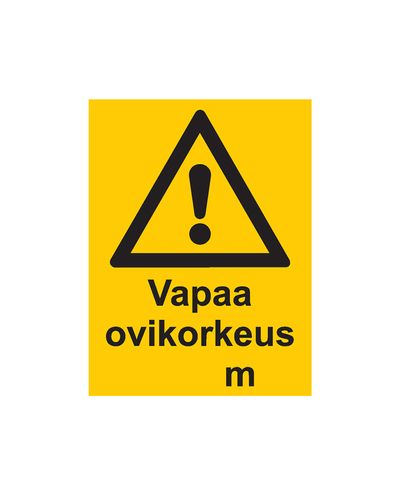 Vapaa ovikorkeus m, Tarra, 200x300 mm