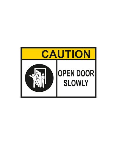 Caution open door slowly, Ibond, 200x300mm
