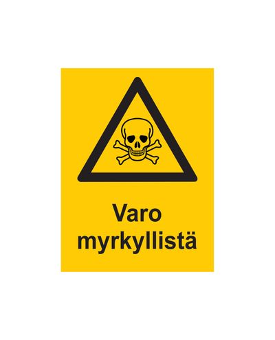 Varo myrkyllistä, Tarra, 200x300 mm
