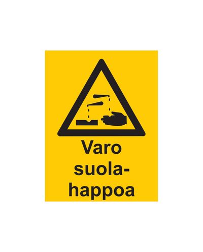Varo suolahappoa, Tarra, 200x300 mm