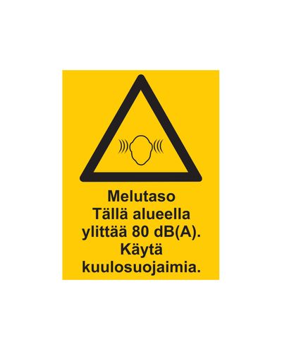 Melutaso ylittää 80db, Tarra, 200x300 mm