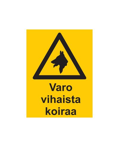 Varo vihaista koiraa, Tarra, 200x300 mm