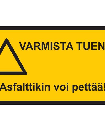 Varmista tuenta, Tarra, 200x300 mm