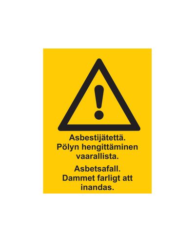 Asbestijätettä, Tarra, 200x300 mm Asbestijätettä, Tarra, 200x300 mm
