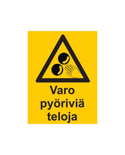 Varo pyöriviä teloja, Tarra, 200x300 mm